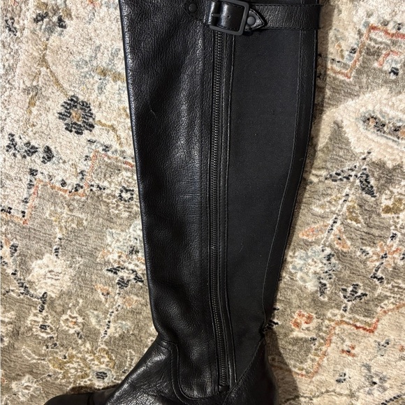 Black Leather Boots Size 9-1/2 Over-the-Knee - Picture 5 of 16